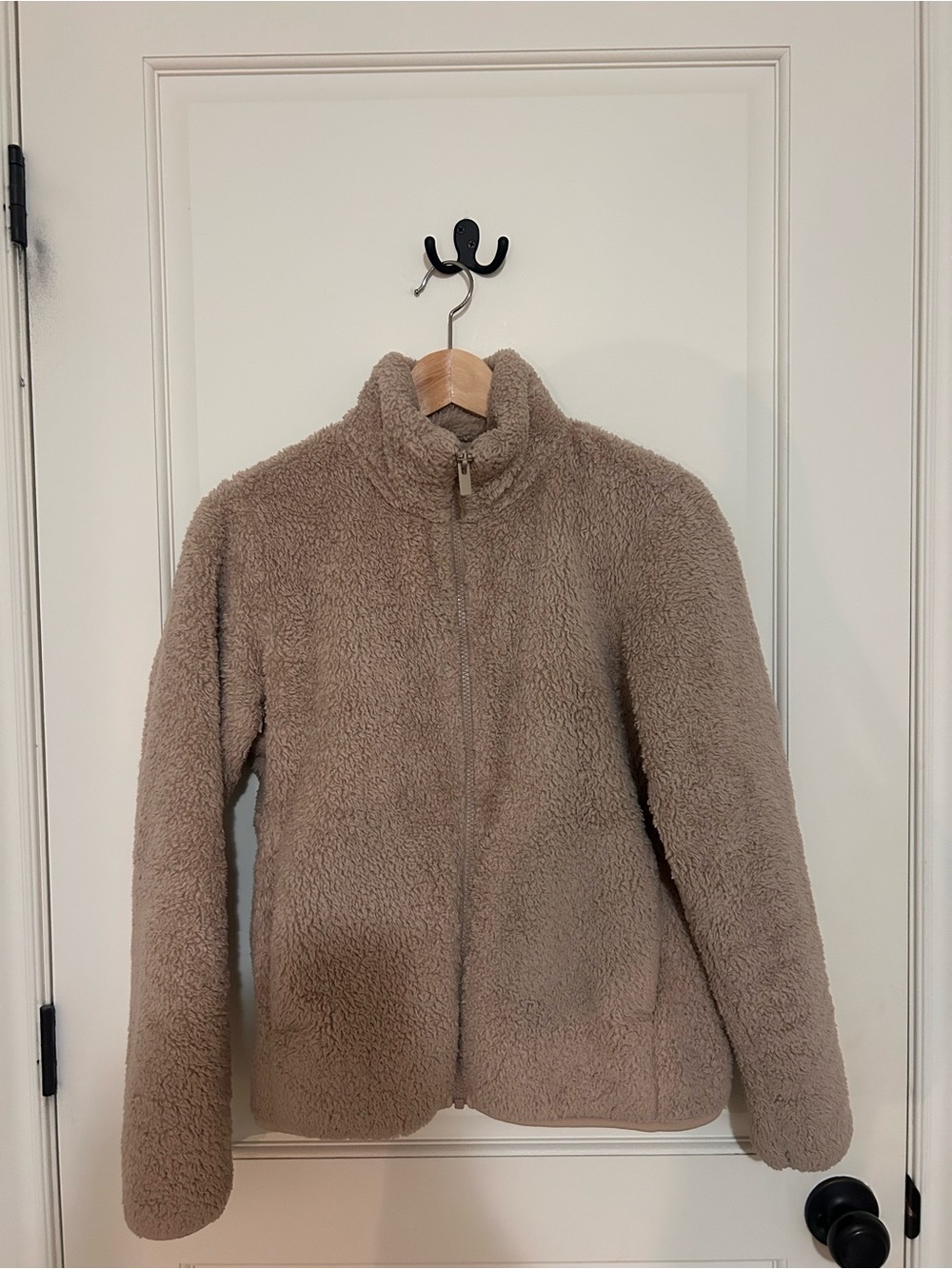 Uniqlo Taupe Teddy Sherpa Zip Jacket - Women Size US XS